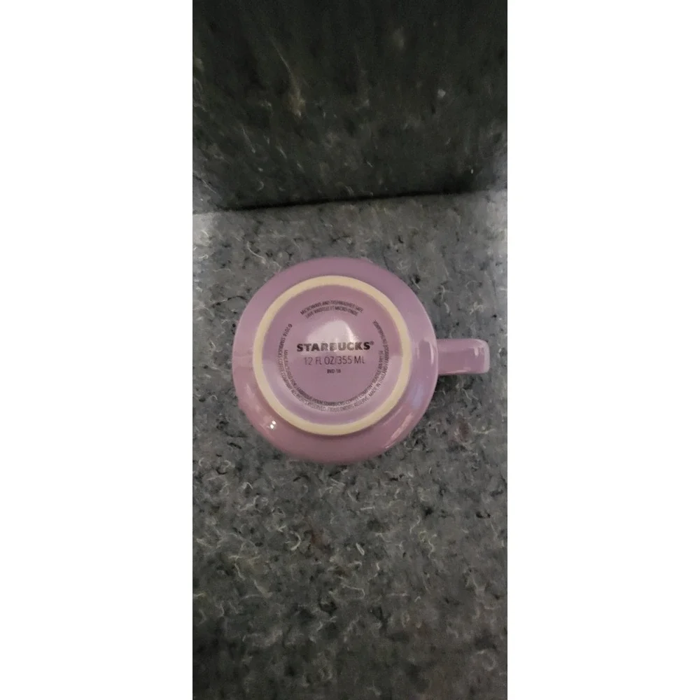 Starbucks 2018 Purple w/Red Hearts Coffee/Tea Ceramic Mug‎ 12oz